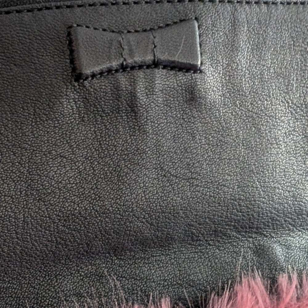 💖 RARE! Kate Spade Evening Belles Steffe Faux‎ Fur & Leather Clutch